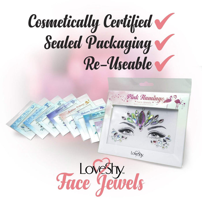 Face Jewels - Selbstklebende Glitzersteine Gesicht Körper Festival Karneval
