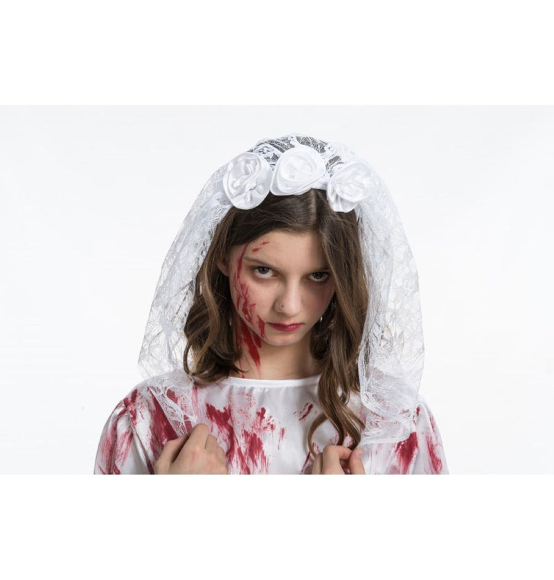 Geisterbraut Kostüm "Bloody Carmilla" für Mädchen | Weiß Rot