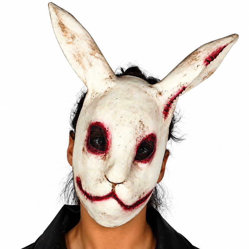 Halloween Maske „Horror Kaninchen“ | Weiß