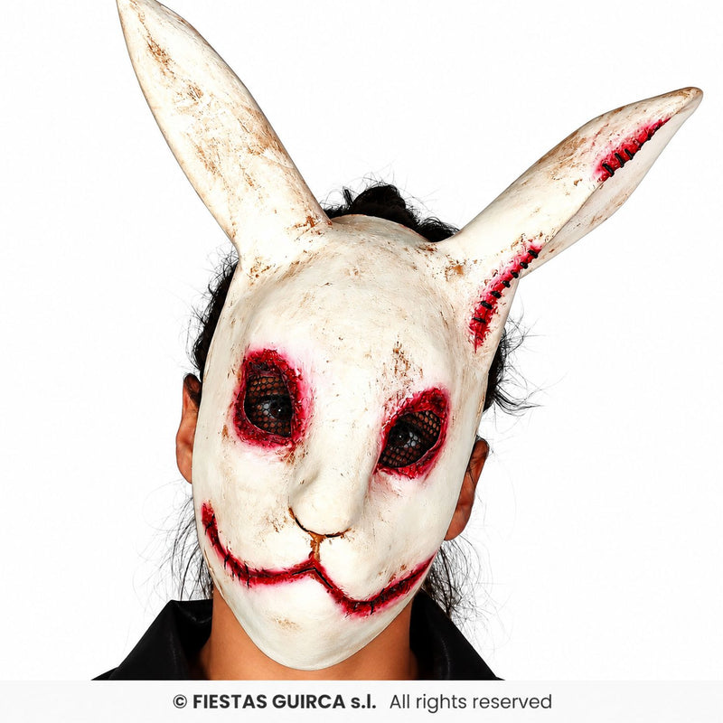 Halloween Maske „Horror Kaninchen“ | Weiß