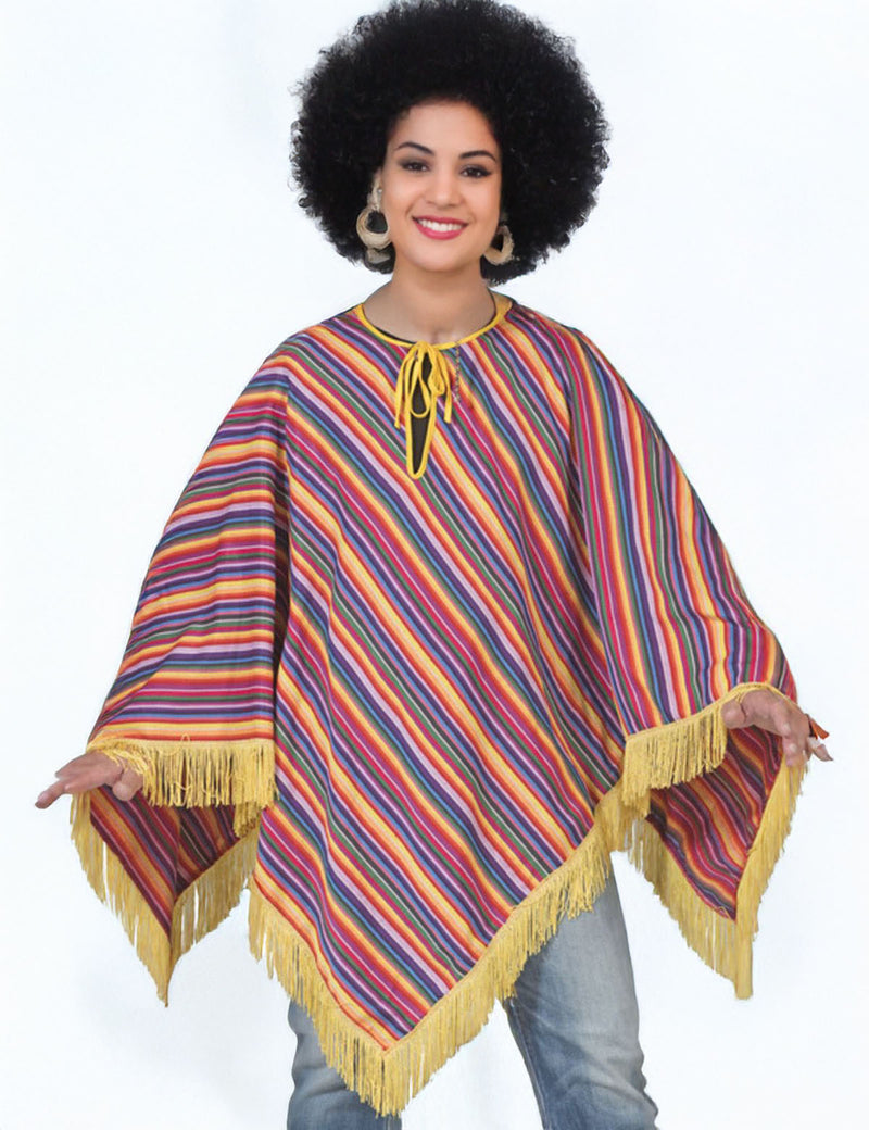 Hochwertiges Mexiko Kostüm Set für Damen | Pink | 3-teilig mit Poncho, Sombrero & Tequila Handtasche | Fiesta & Mottoparty