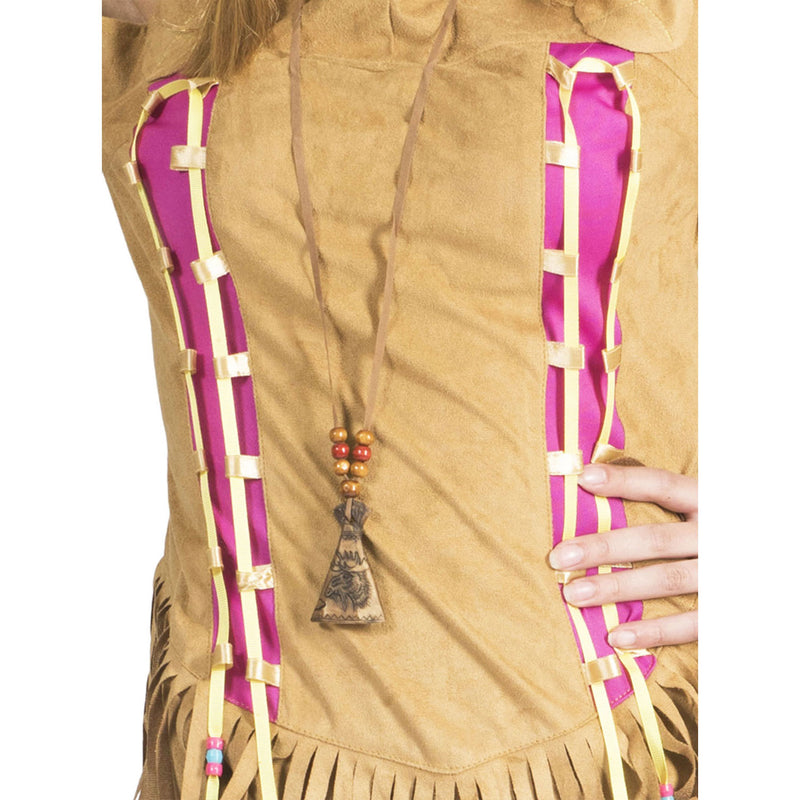 Indianerin Kostüm "Feather" für Damen | Braun Pink