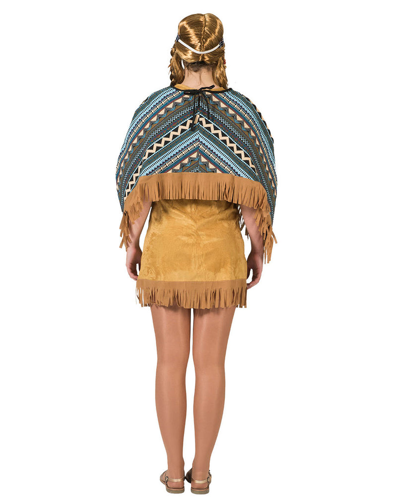 Indianerin "Cherokee" Kostüm für Damen mit Poncho | Kurz