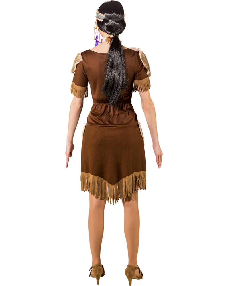 Indianerin "Tallulah" Kostüm für Damen mit Fellbesatz | Braun