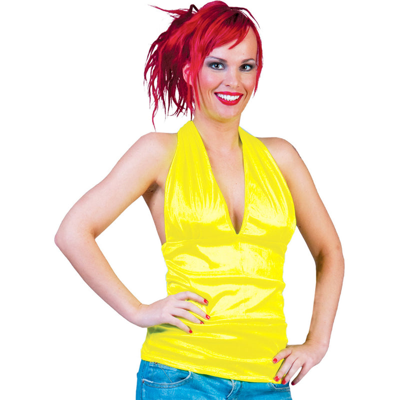 Disco Party Neckholder Top | Gelb