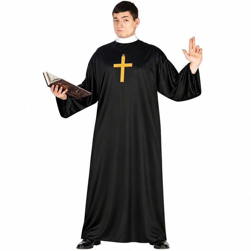 Priester Kostüm für Herren | Schwarz