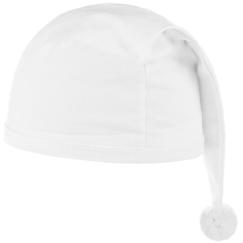 Kinder Schlafmütze mit Bommel - Baumwolle | Weiß
