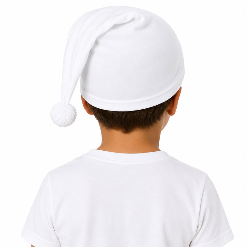 Kinder Schlafmütze mit Bommel - Baumwolle | Weiß