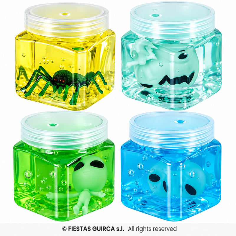 Schleimdose mit Spinne oder Alien 5,5 cm | Verschiedene Farben