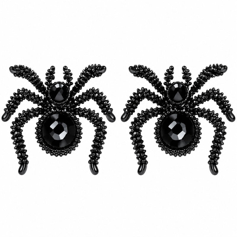 „Schwarze Spinnen“ Ohrringe 2,5 cm | Halloween Schmuck