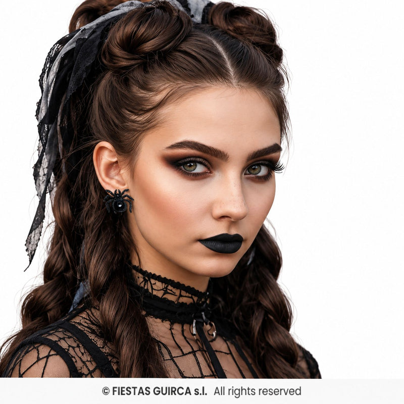 „Schwarze Spinnen“ Ohrringe 2,5 cm | Halloween Schmuck
