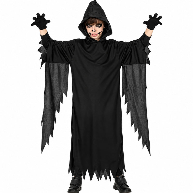 "Black Ghost" Kostüm für Kinder | Tunika mit Kapuze