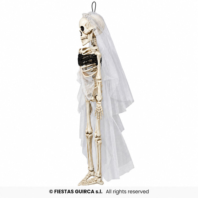 Hängefigur "Skelett Braut mit Schleier" 43 cm | Halloween Dekoration