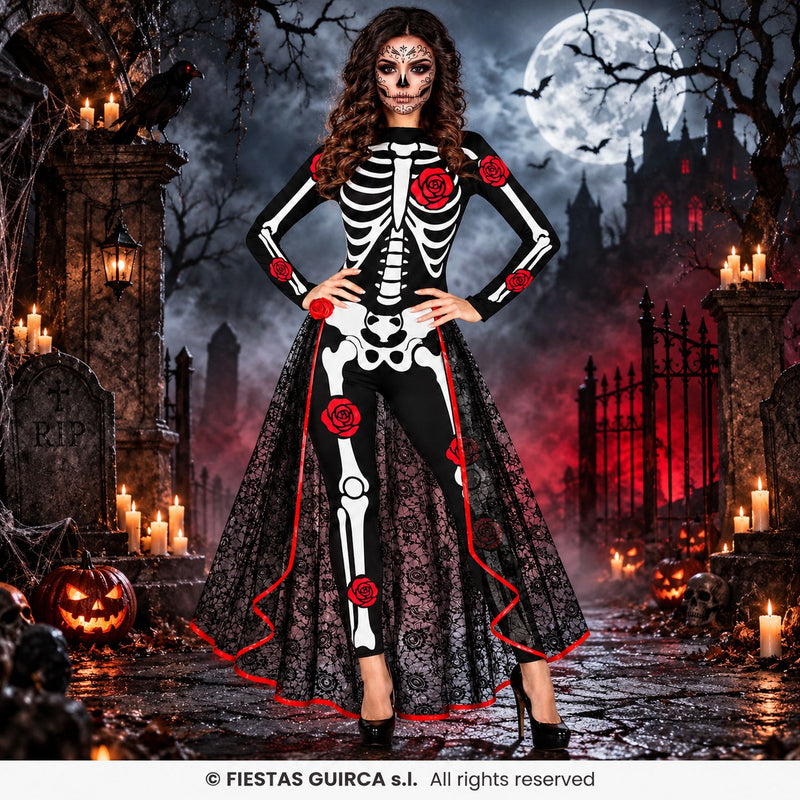 Skelett "Catrina" Kostüm für Damen | 2-tlg.