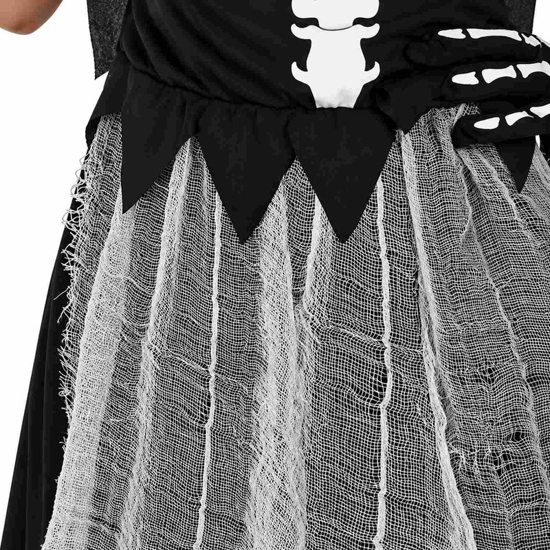 "Skelett Sensenmann" Kostüm für Kinder | Kleid Umhang Kapuze