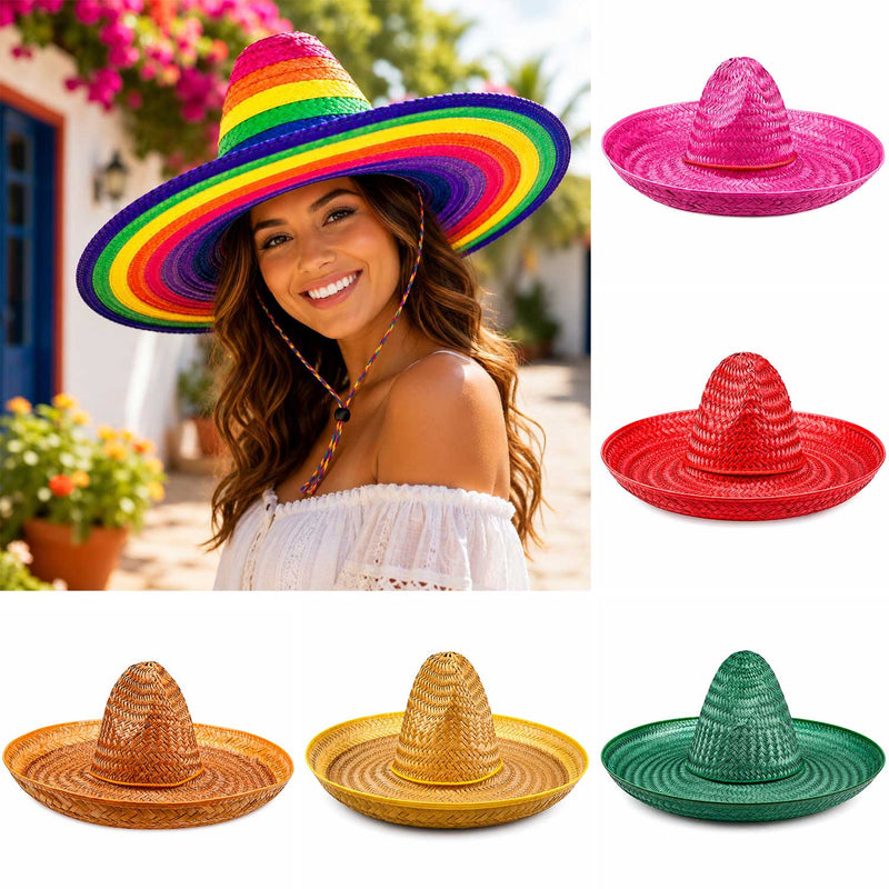 Sombrero "Santiago" Ø 50 cm | Strohhut zum Mexiko Kostüm