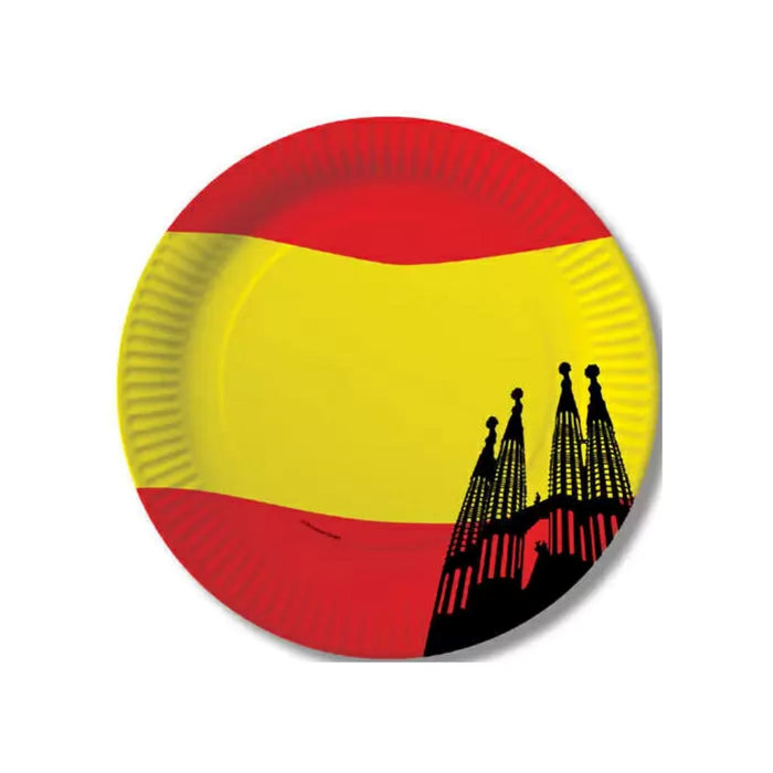 Pappteller Spanien | Flagge und Sagrada