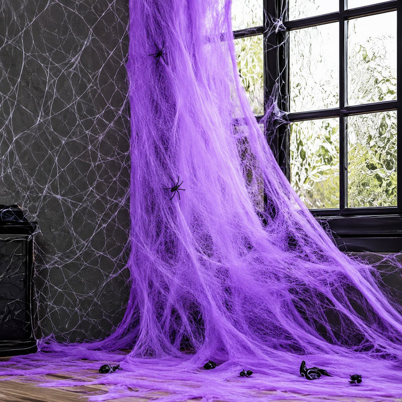 Spinnennetz Spinnweben 100g | Lila - Halloween Dekoration