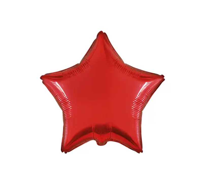 18"/Ø43cm Stern Folienballon Uni | Rot