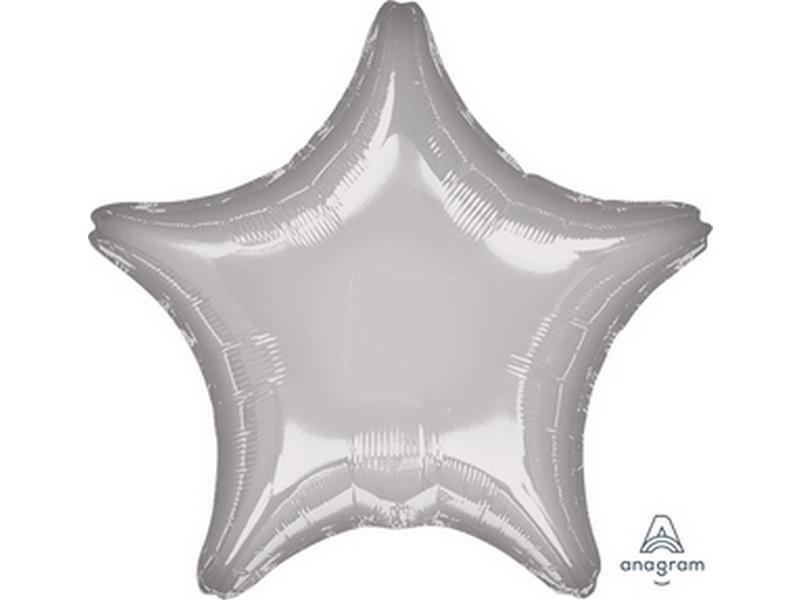 18"/Ø43cm Stern Folienballon Uni | Silber