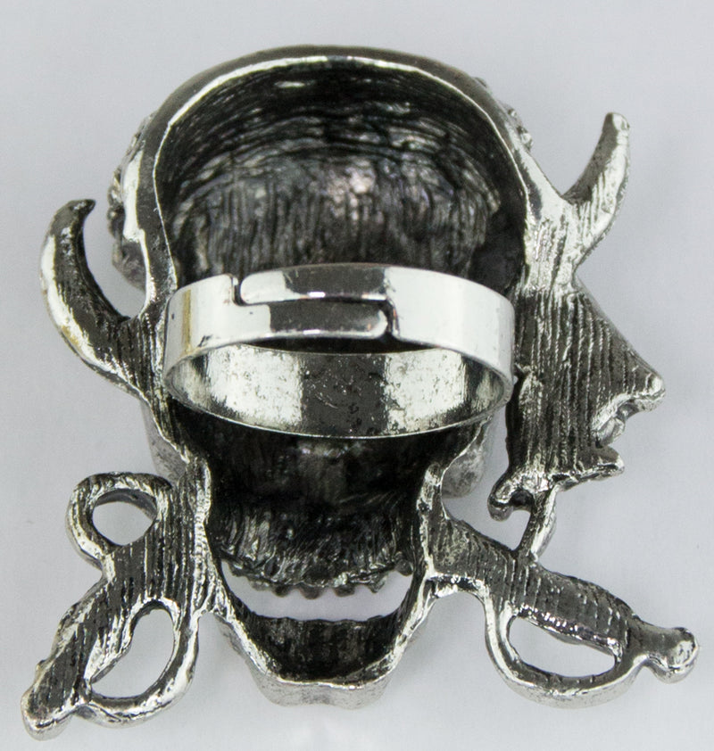 Piraten Totenkopf Skull Ring - Silber