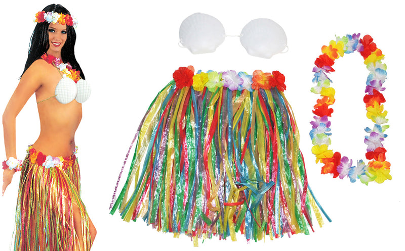 Hawaii Kostüm Set Aloha mit Muschel BH