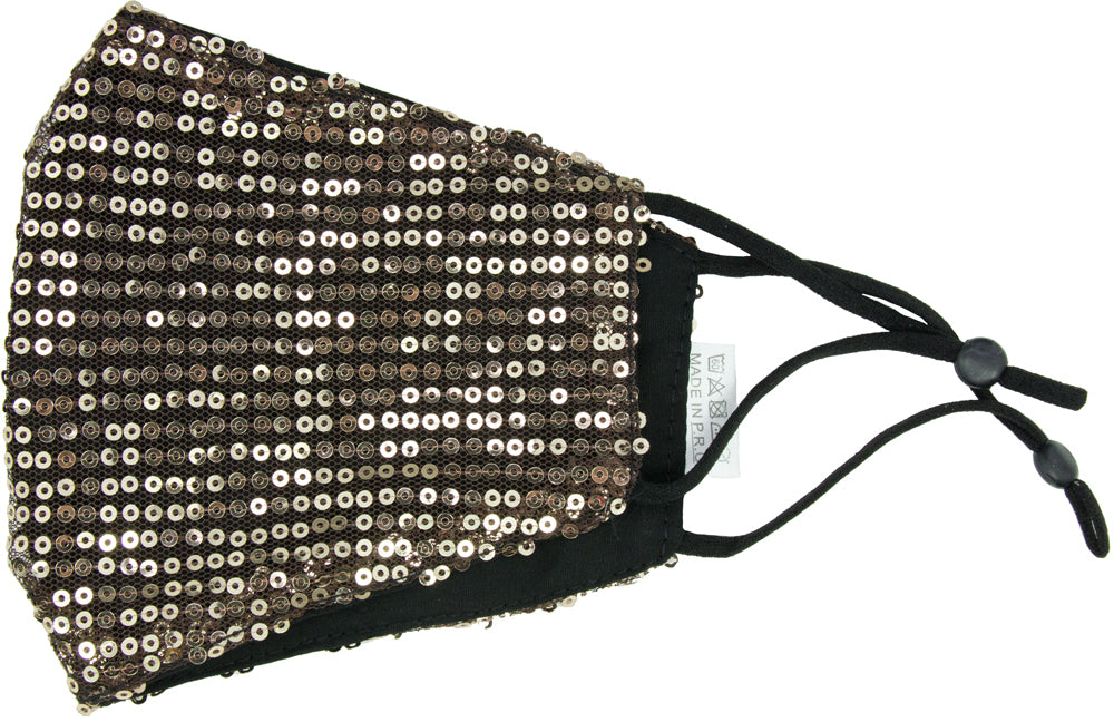 Mund Nase Stoffmaske Gesichtsmaske mit Pailletten - Fashion Glitzer Maske Elegant