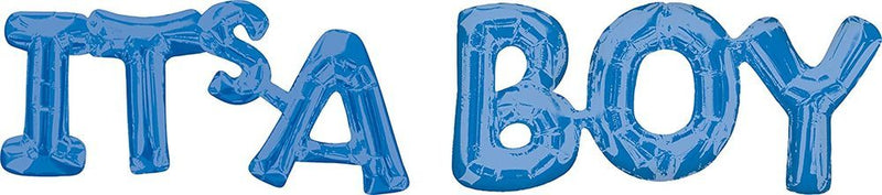 Buchstaben Folienballons "It´s a Boy" Blau Zwei Ballons | je 50x22cm Babyparty Dekoration