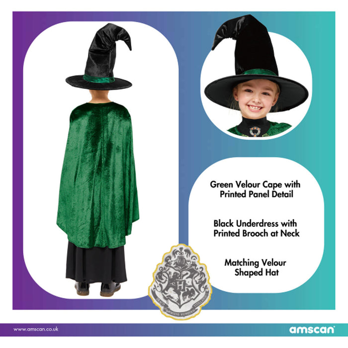 Harry Potter Kostüm "Professor McGonagall" für Mädchen - Grün | Zauberin Kinderkostüm