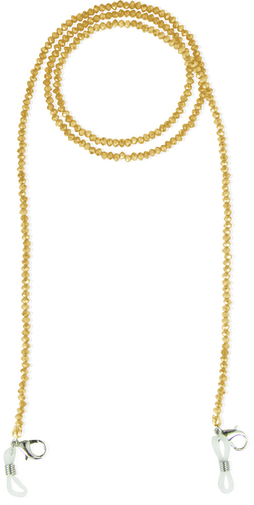 Brillenkette Maskenkette mit Glaskristallperlen - Gelb