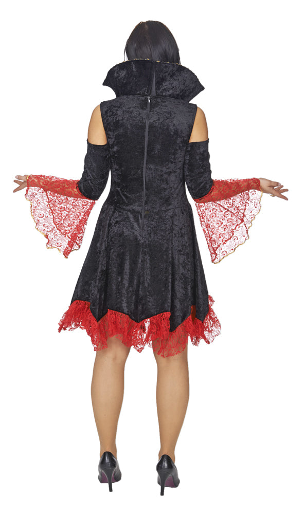 Vampir Lady Alexia Kostüm für Damen - Tolles Hexen Kostüm für Halloween Mottoparty oder Karneval