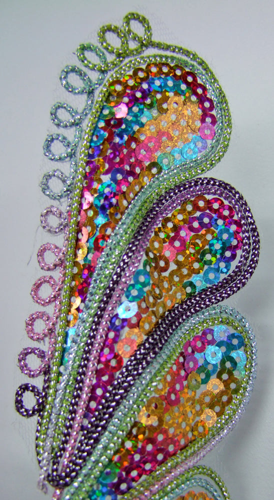 Augenmaske Florenz mit bunten Pailletten Türkis