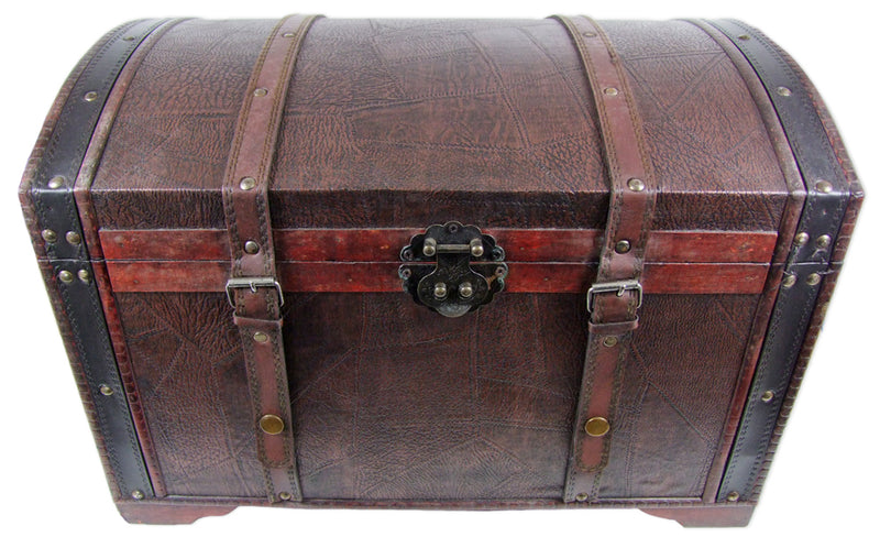 Piraten Schatzkiste aus Holz Dunkelbraun