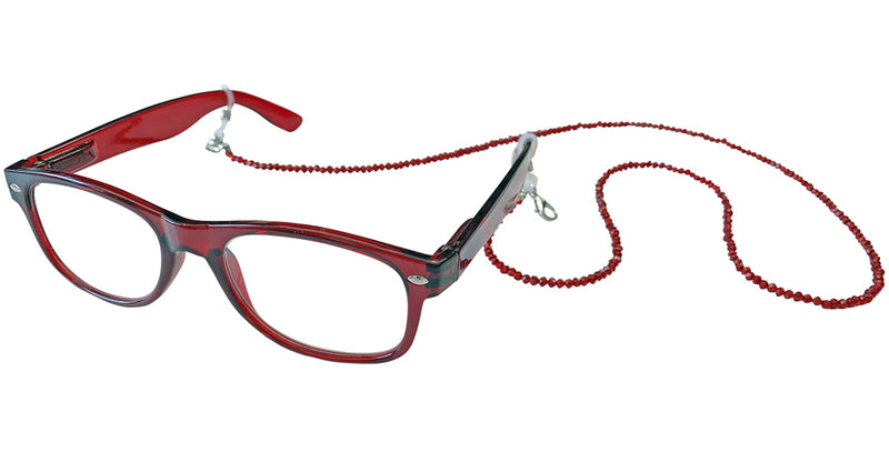 Brillenkette Maskenkette mit Glaskristallperlen - Taupe