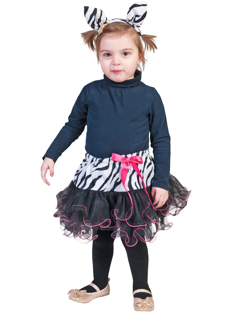 Zebra Kostüm für Mädchen - 2-tlg. | Kleinkind Zoo Tierkostüm Set