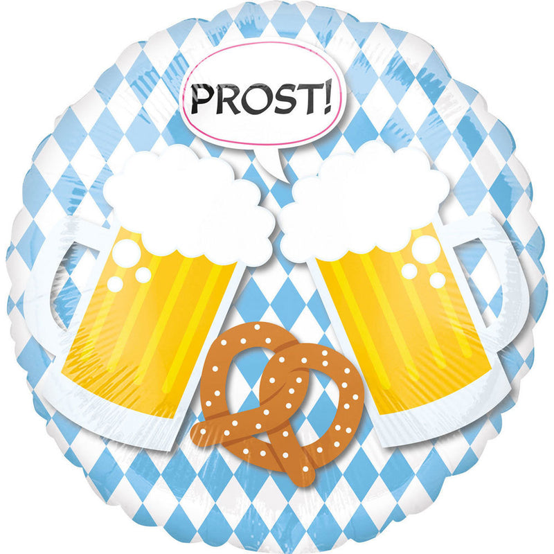 18"/Ø43cm Folienballon "Prost" Bierfest mit Dirndl Lederhose