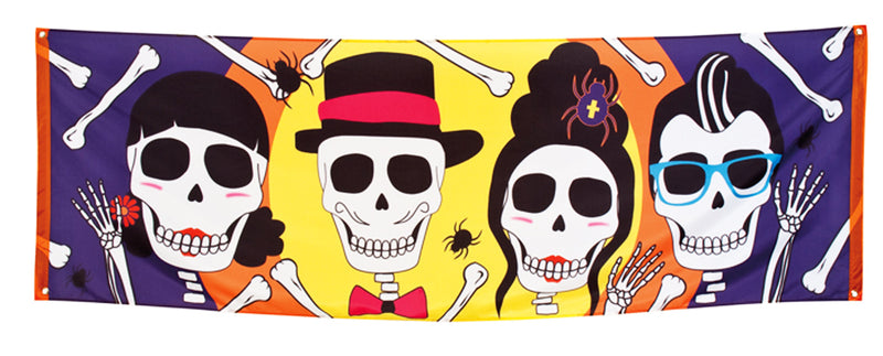 Day of the Dead Halloween Banner Skull Party 220 x 74 cm