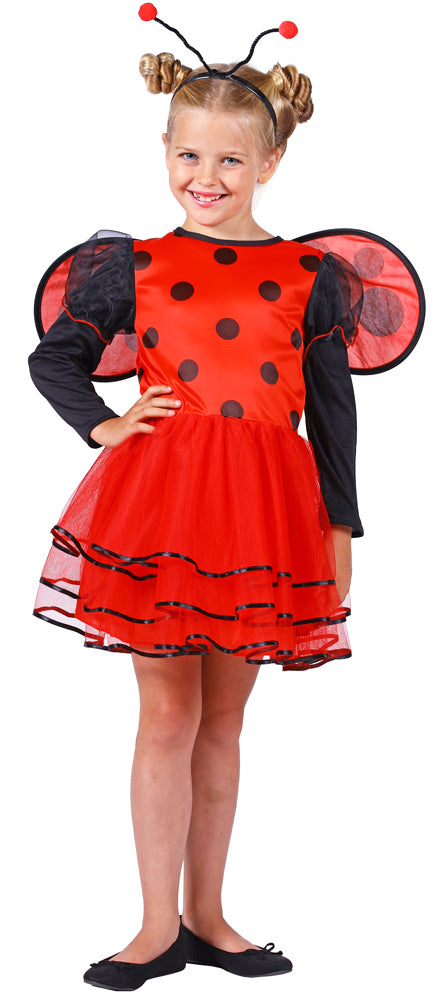 Marienkäfer "Ladybug" Kostüm für Mädchen | Kleid Haarreif Flügel