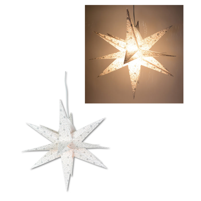 Riffelmacher 3D Fenster Dekostern aus Papier 76627 | ca. 45cm | Weiß