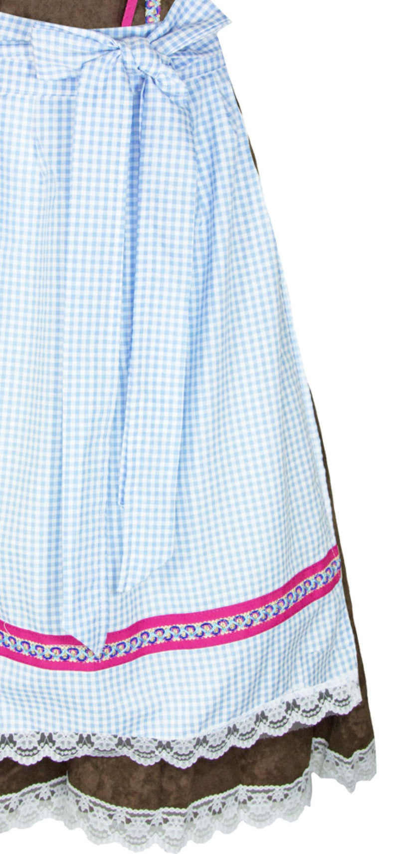 Wiesn Dirndl Kostümkleid für Damen - Hellblau Braun