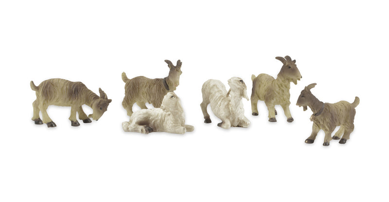 Schafe und Ziegen für Weihnachtskrippe - 6-tlg. Tierset Größe 2-4 cm | 78034