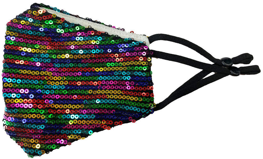 Mund Nase Stoffmaske Gesichtsmaske mit Pailletten - Fashion Glitzer Maske Elegant
