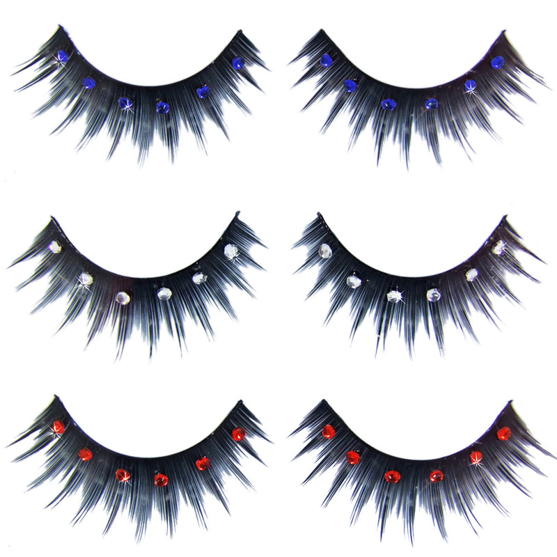 Künstliche Wimpern mit Schmucksteinen