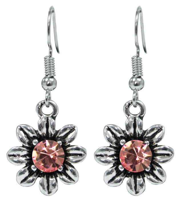 Blumen Collier mit Ohrhängern - Rosa