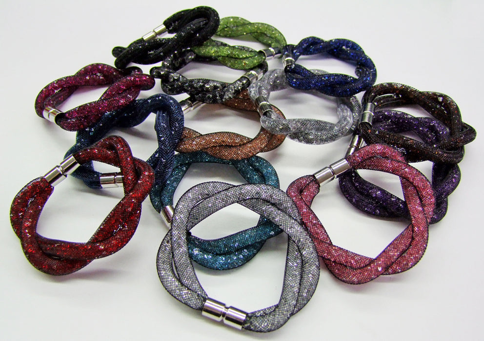 Stardust Armband zweireihig gedreht Blau