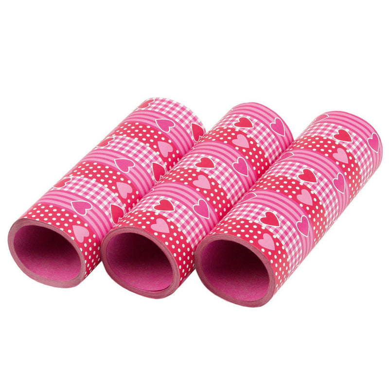 Luftschlangen "Herzen Rosa Rot" | 4m / 3 Rollen