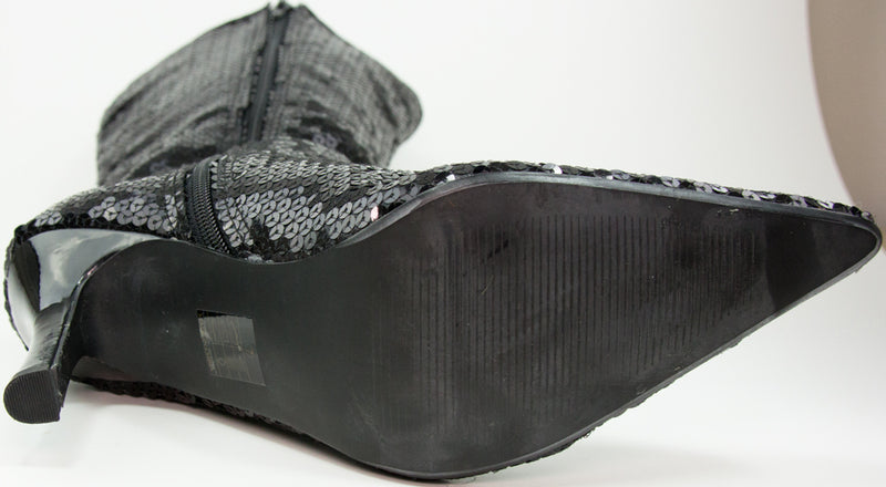 Show Pailletten Stiefel für Damen - Schwarz