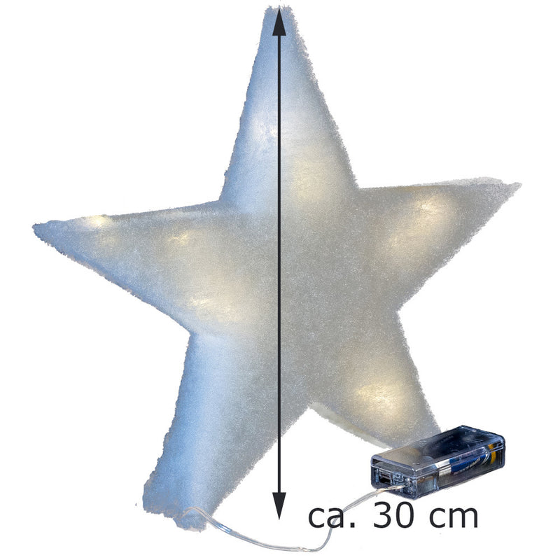 Riffelmacher LED Stern mit Minilichterkette 30 cm 68304 | Weiß