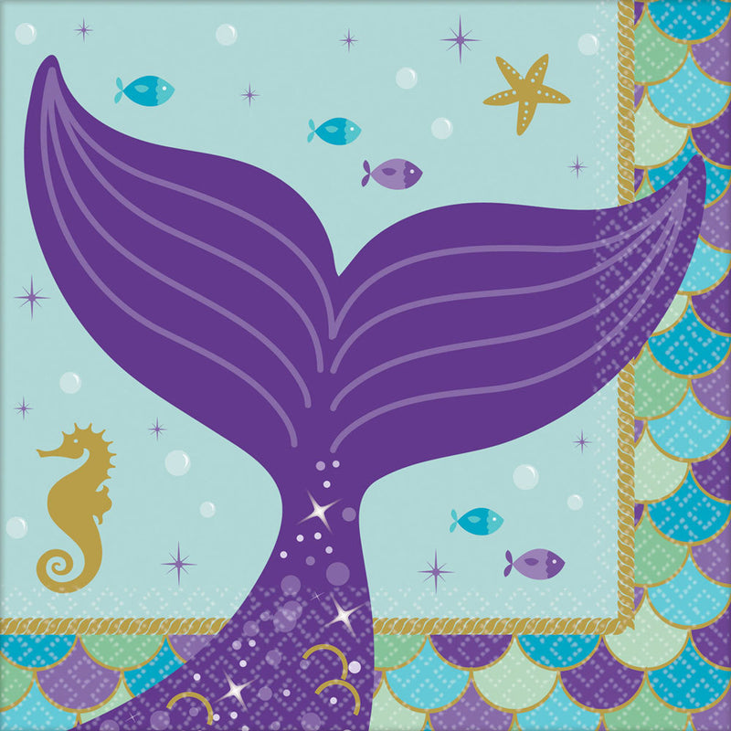 Amscan "Mermaid Wishes" Meerjungfrau Lila Grün | Geburtstag Partydekoration Partygeschirr