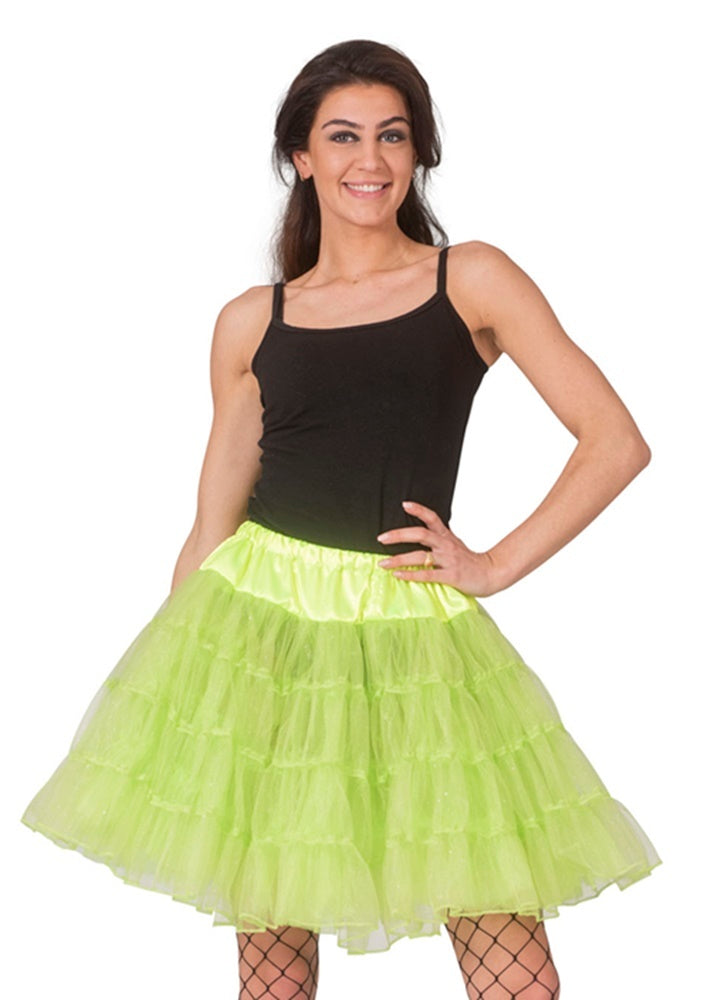 Glitzer Petticoat für Damen 45 cm - Hellgrün